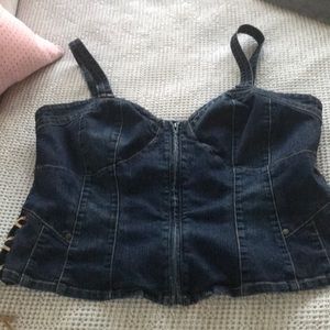Ashley stewart blue jean corset top